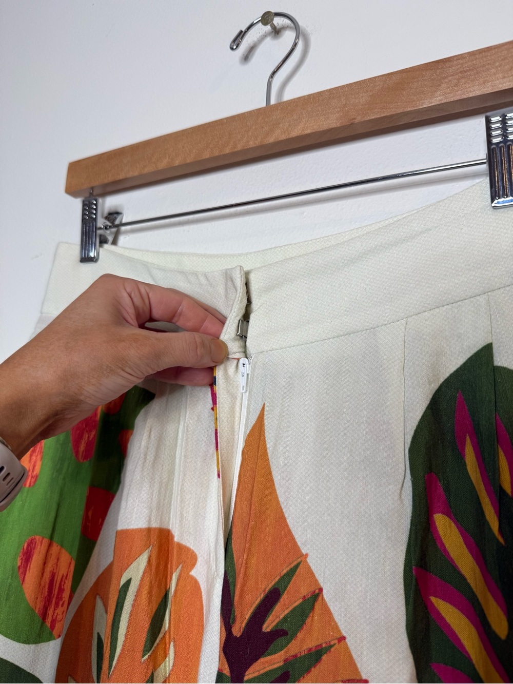 Farm Rio Anthropologie Tropical Palm Leaf Wide Leg Cropped Pants size xs - Picture 8 of 8